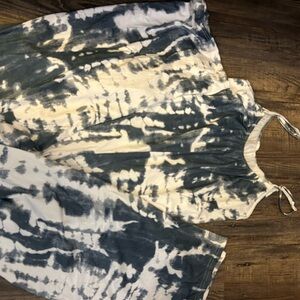 Blue and White Tie-Dye Dress